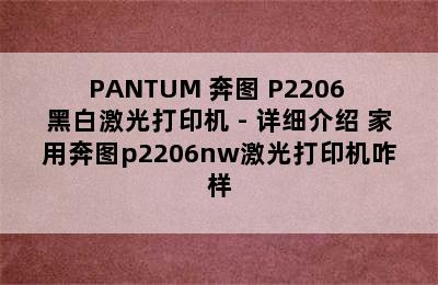 PANTUM 奔图 P2206 黑白激光打印机 - 详细介绍 家用奔图p2206nw激光打印机咋样